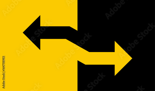 Abstract Opposite Direction Arrows with Geometric Background in Neutral Tones
