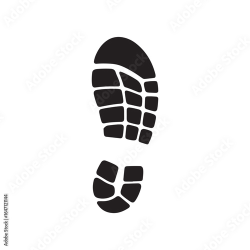Single Shoe Print Silhouette Vector of a Footstep or Footprint
