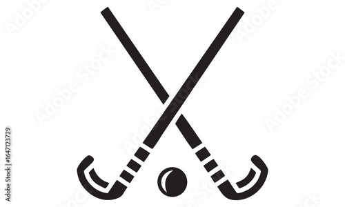 Wallpaper Mural Crossed Hockey Sticks with Ball Vector Icons Torontodigital.ca
