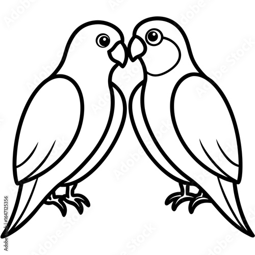 Lovebird line art vector