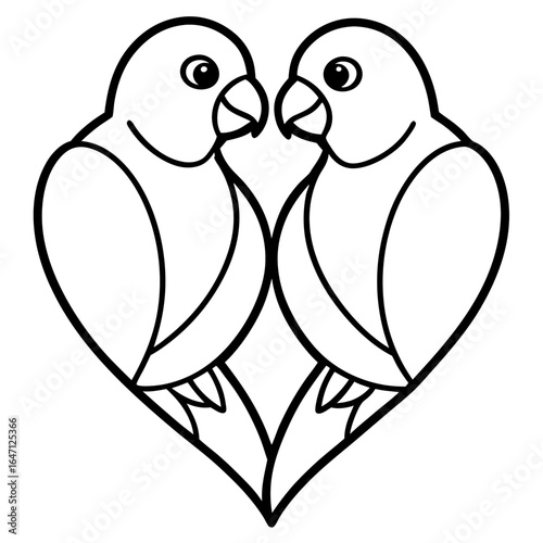 Lovebird line art vector