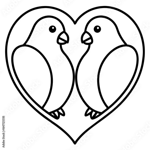 Lovebird line art vector