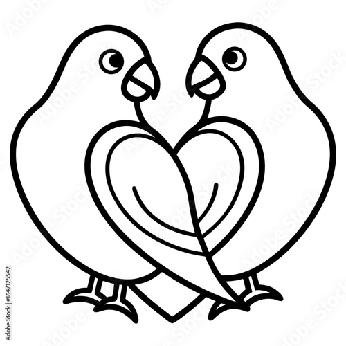 Lovebird line art vector