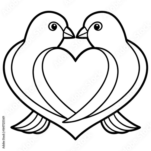 Lovebird line art vector