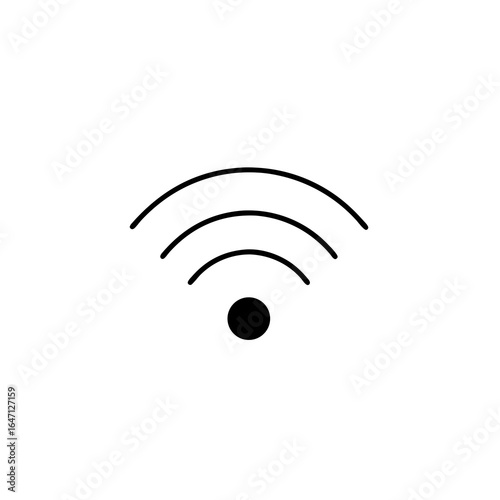 Simple black icon of Wi-Fi signal on a white background