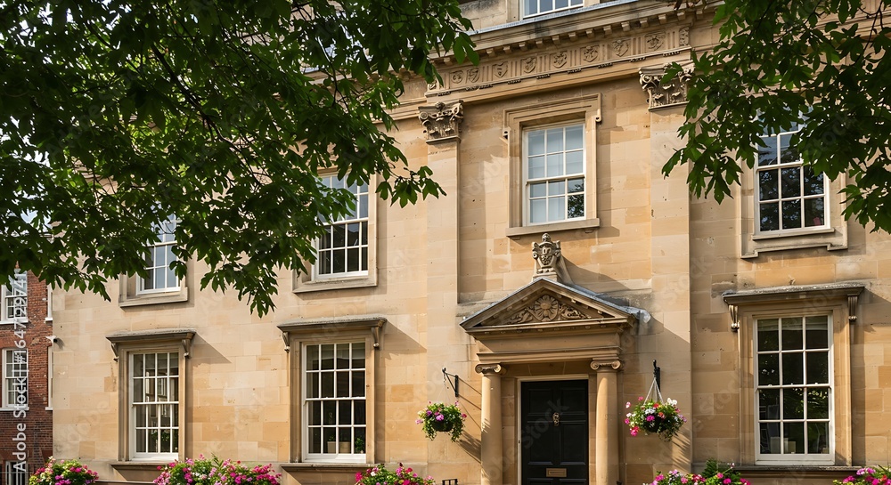 Fototapeta premium Georgian facade featuring stunning architectural details in UK