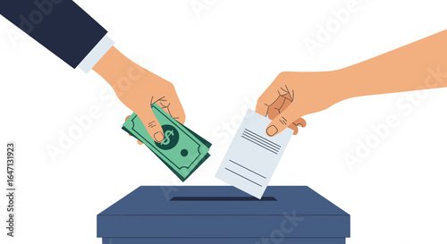 Bribe election corruption voting cash ballot box fraudulent vote money laundering