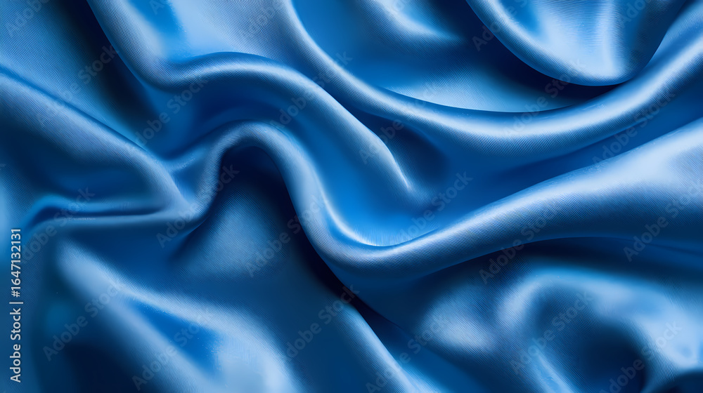 Fototapeta premium Blue Silk Fabric Texture