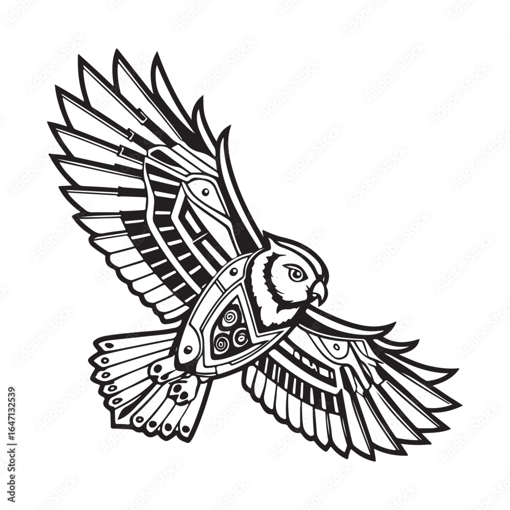 Obraz premium Soaring Armored Owl