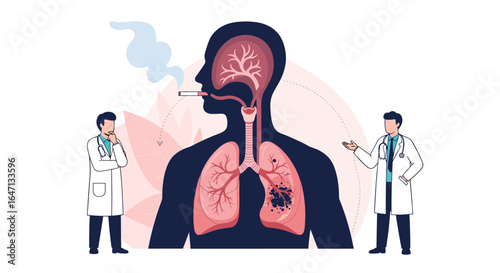 Medical professionals educate about the severe health risks of smoking tobacco