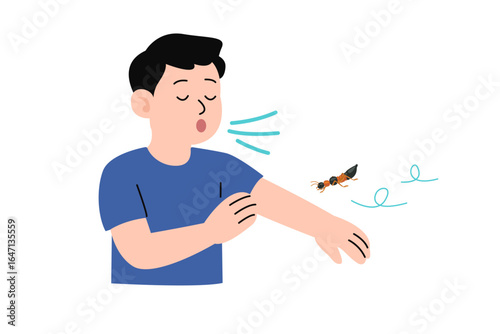 Paederus beetle make skin allergy concept