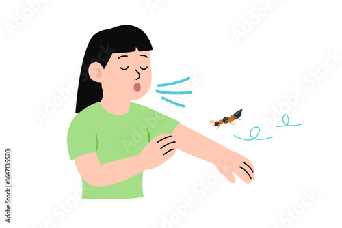 Paederus beetle make skin allergy concept