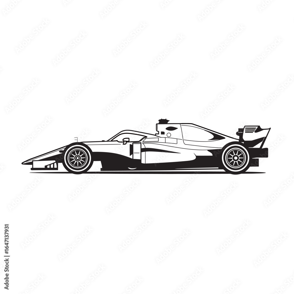 Obraz premium silhouette image of a formula 1 car with a transparent background