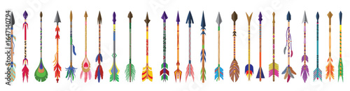 Set of Arrows with Feathers vector
