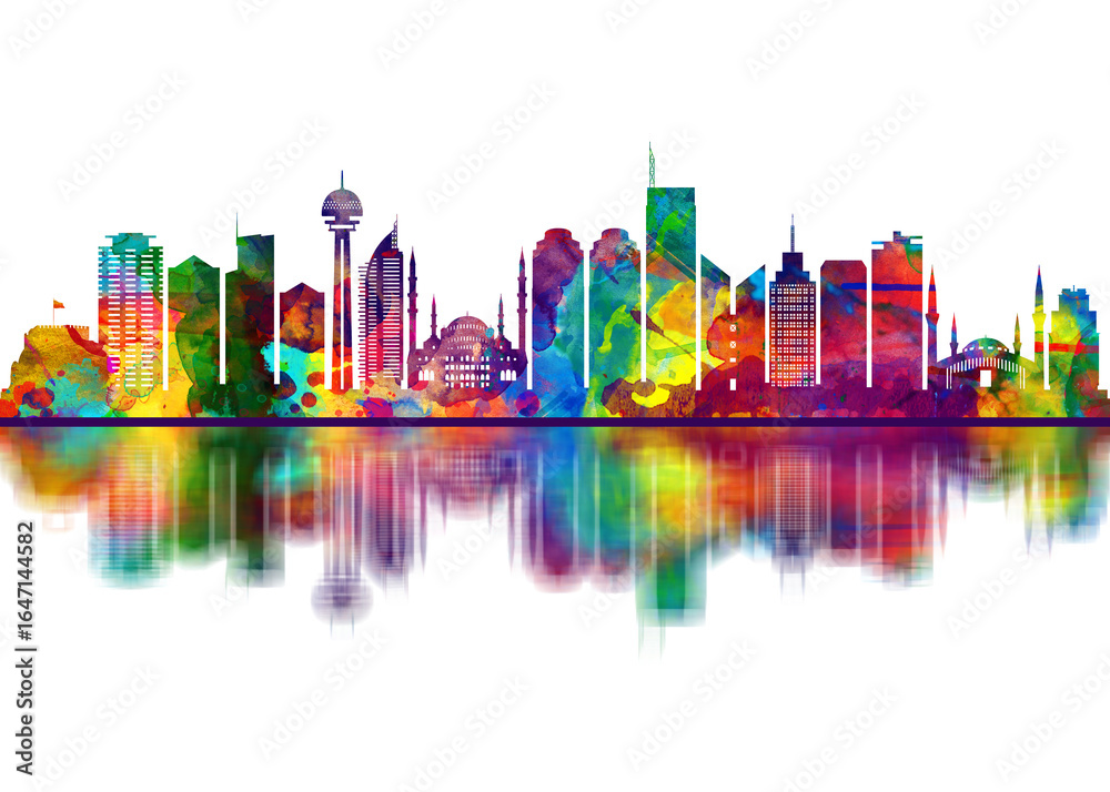 Obraz premium Ankara Turkey Skyline. Cityscape Skyscraper Buildings Landscape City Downtown Abstract Art