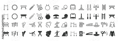 Set of simple icons of Gymnastics vector