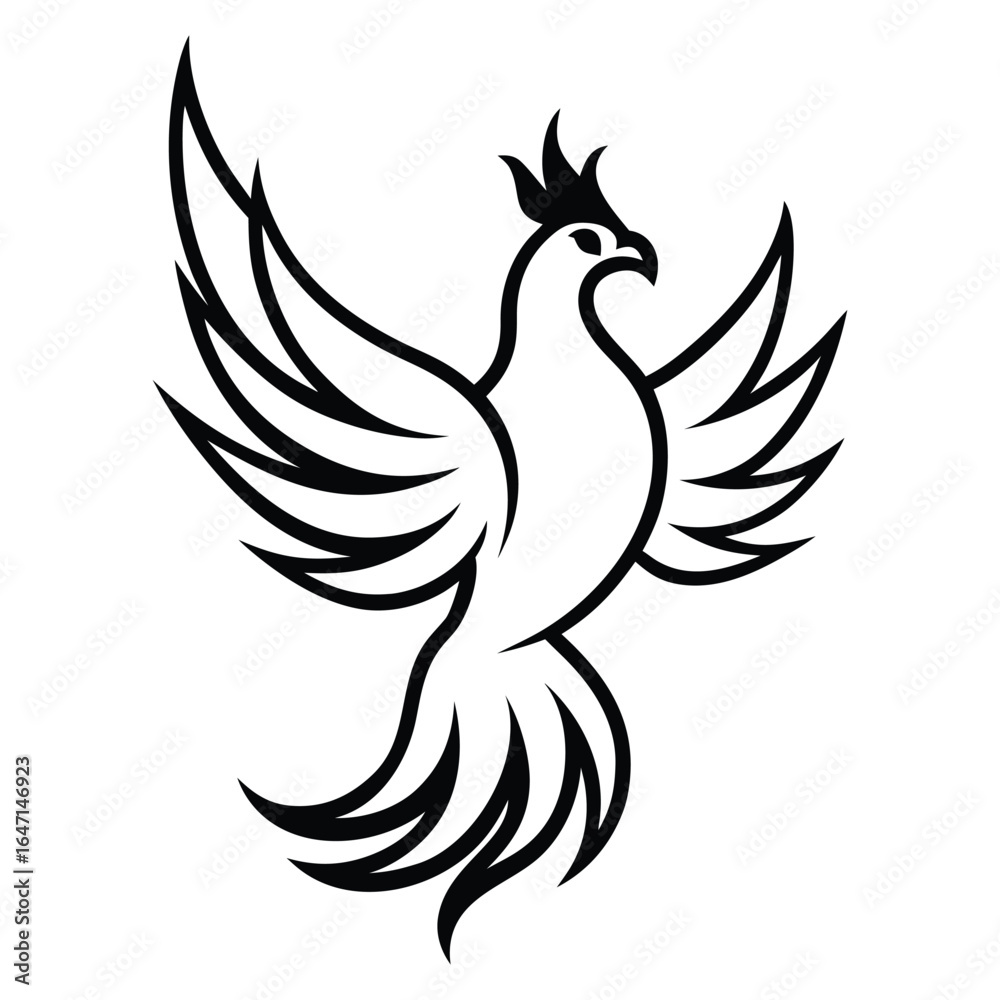 Fototapeta premium Stylized Phoenix Bird, flying phoenix