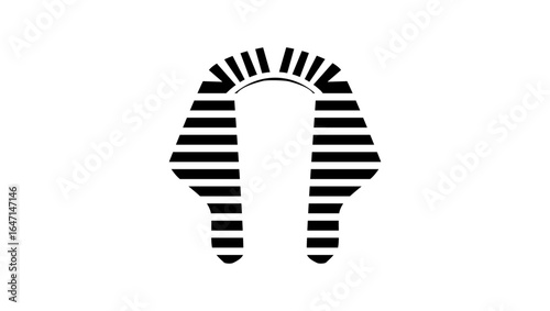 Nemes Headdress symbol,black isolated silhouette