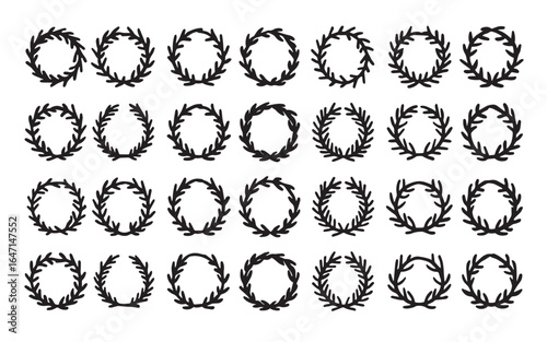Wreath Monogram Drawings Distinctive Clean and Minimalist