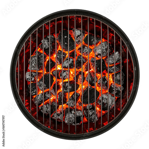  Hot glowing charcoal ready for summer grilling, backyard barbecue or festive cookout creating warmth and anticipation
