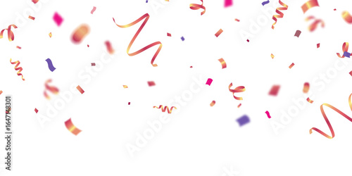 confetti background Stunning colors that zigzag down for the celebration. Festive decoration vector illustration