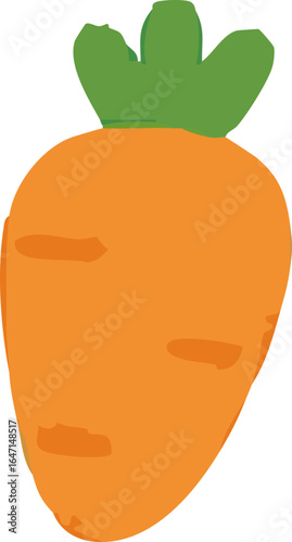 Carrot Vegetable Illustration, Isolated Background. Orange Root Vegetable Design