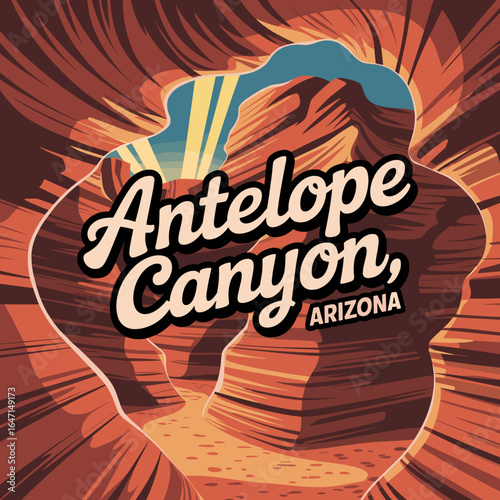 Antelope Canyon Sandstone Light Beams Poster