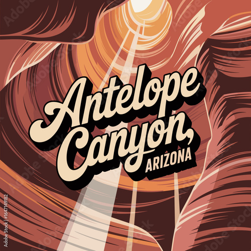 Antelope Canyon Sandstone Light Beams Poster