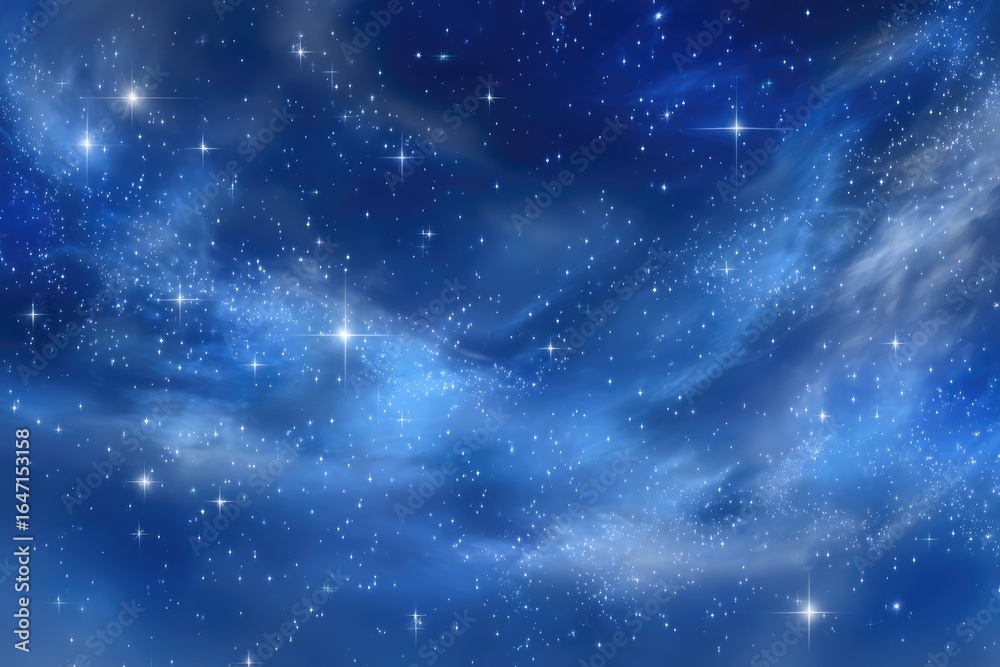 Fototapeta premium Starry night sky with clouds