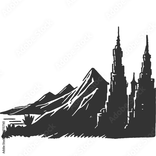 Last Fields of Earth Vintage Illustration Vector