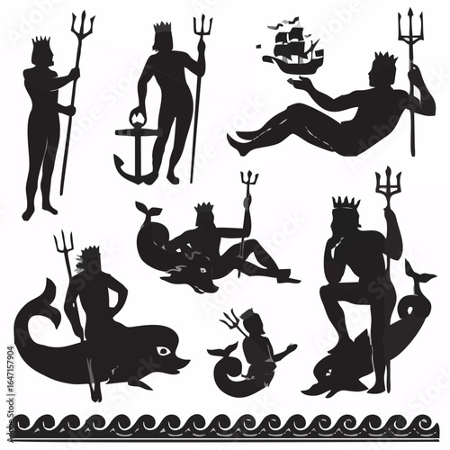 Neptune Silhouettes - Sea God...
