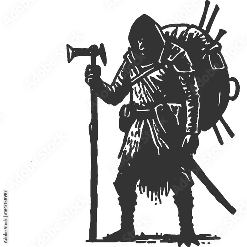 No Place in the New World Vintage Illustration Vector