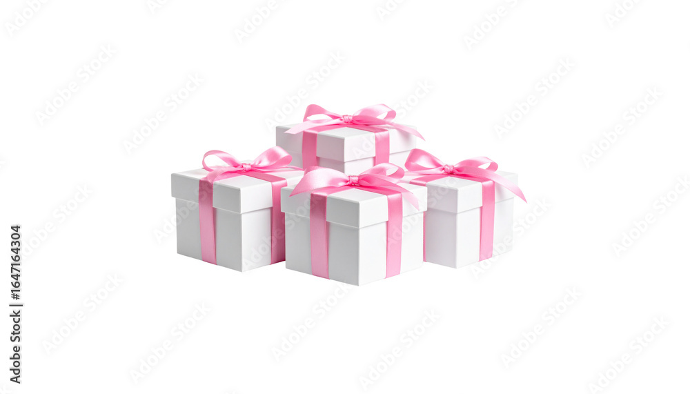 Obraz premium 3D illustration of a gift box with bow and ribbon on white background