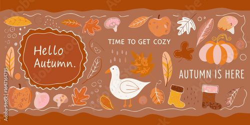 Cozy autumn vibes with a duck and seasonal elements