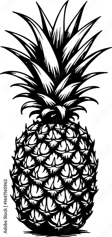 Obraz premium Intricate Pineapple Line Art
