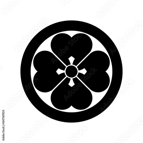 片喰紋・丸に四つ片喰（まるによつかたばみ）
