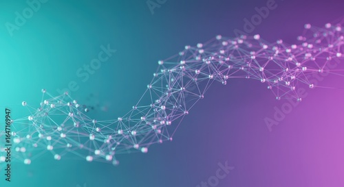 Abstract Network Structure on Gradient Background Futuristic Design.