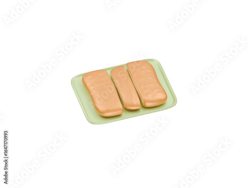 chicken katsu icon 3d illustration render