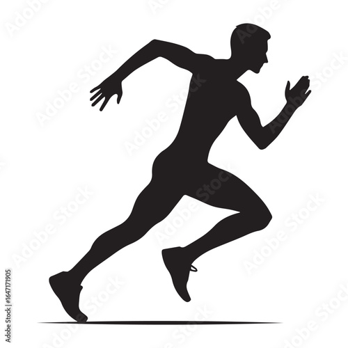 "Jogging Man AI Generated Vector | Athletic Exercise Design"