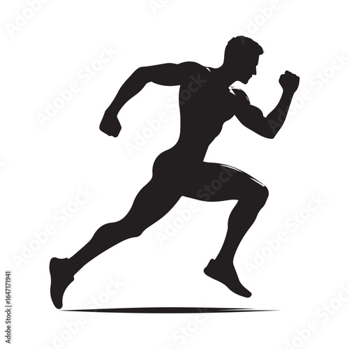 "Jogging Man AI Generated Vector | Athletic Exercise Design"