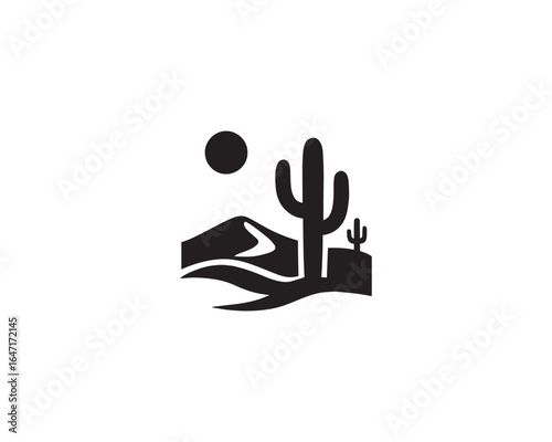 Desert silhouette vector design art illustration