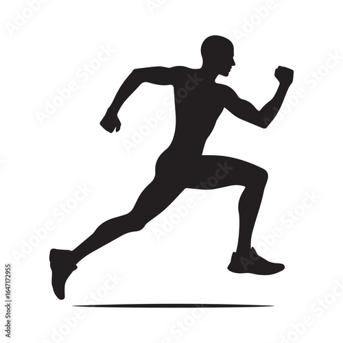 "Jogging Man AI Generated Vector | Athletic Exercise Design"
