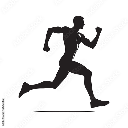 "Jogging Man AI Generated Vector | Athletic Exercise Design"