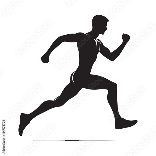 "Jogging Man AI Generated Vector | Athletic Exercise Design"