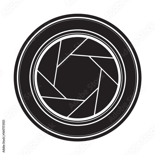 Camera Lens Icon - Silhouette Style