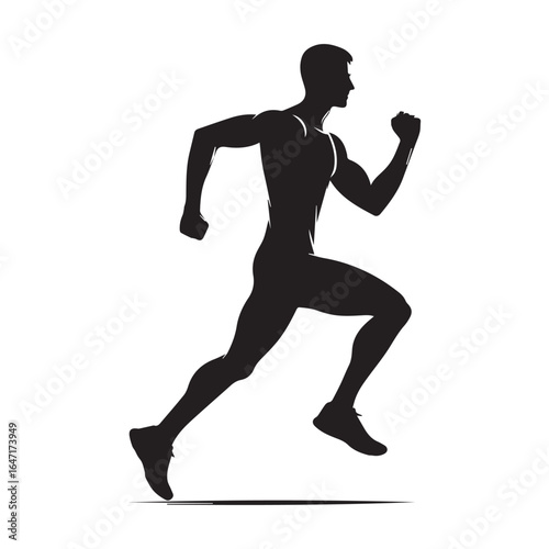 "Jogging Man AI Generated Vector | Athletic Exercise Design"