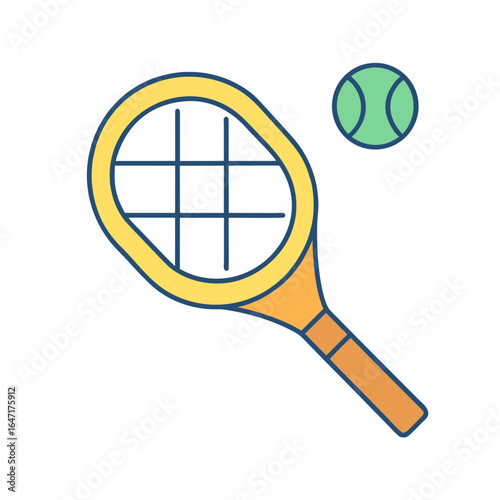 Tennis racket and ball icon