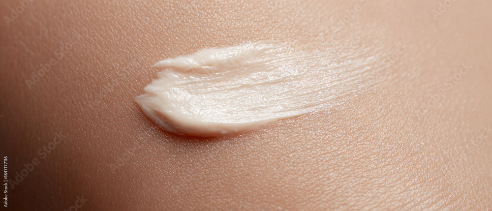 Fototapeta premium Close up of cream on skin, highlighting texture and smoothness