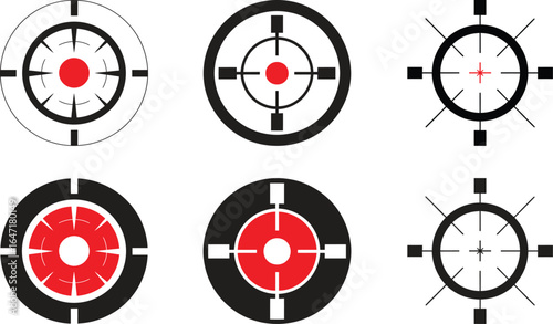 Collection of six different sniper scope crosshair targets