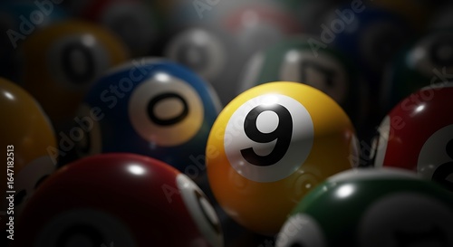 Nine Ball Focus: Pool Game Close-Up